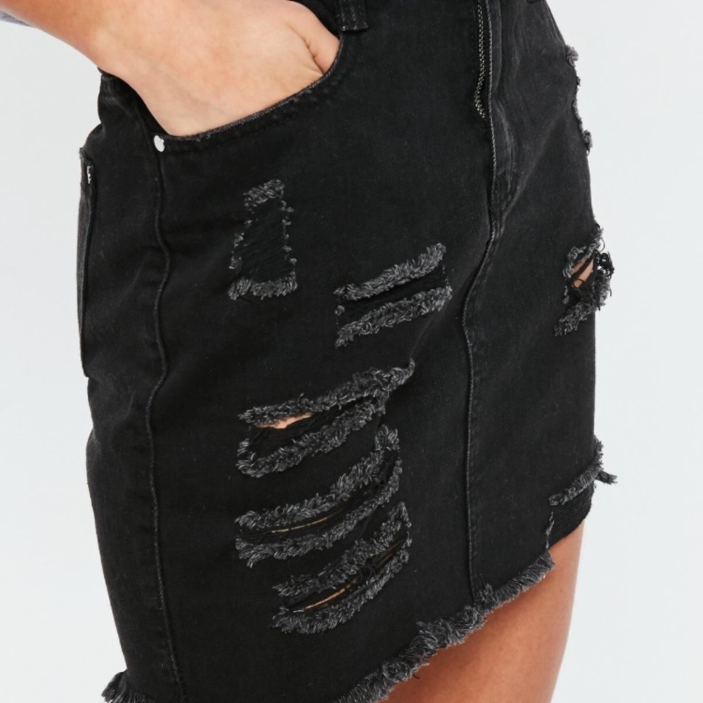 Misguided Black Denim Skirt
